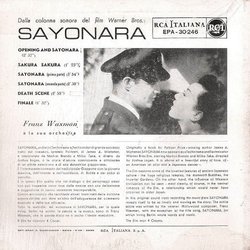 Sayonara Soundtrack (Franz Waxman) - CD Back cover