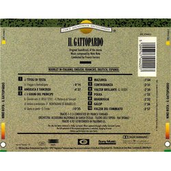 Il Gattopardo Ścieżka dźwiękowa (Nino Rota) - Tylna strona okladki plyty CD