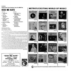 Kiss Me Kate Ścieżka dźwiękowa (Various Artists, Cole Porter, Cole Porter) - Tylna strona okladki plyty CD