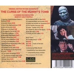 The Curse of the Mummy's Tomb サウンドトラック (Carlo Martelli) - CD裏表紙