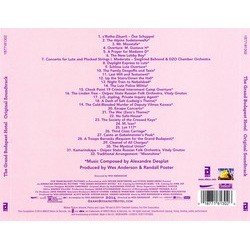 The Grand Budapest Hotel Soundtrack (Alexandre Desplat) - CD Back cover
