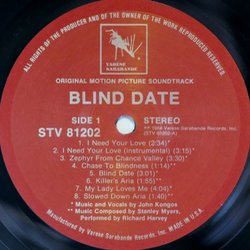 Blind Date サウンドトラック (John Kongos, Stanley Myers) - CDインレイ