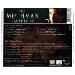The Mothman Prophecies Ścieżka dźwiękowa (Various Artists,  tomandandy) - Tylna strona okladki plyty CD