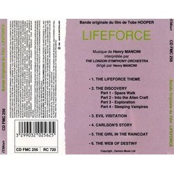 Lifeforce Ścieżka dźwiękowa (Henry Mancini) - Tylna strona okladki plyty CD