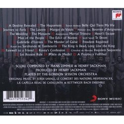 Henri 4 Soundtrack (Henry Jackman, Hans Zimmer) - CD Back cover