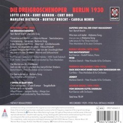 The Threepenny Opera - Berlin 1930 Soundtrack (Bertolt Brecht, Kurt Weill) - CD cover