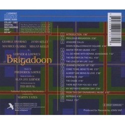 Brigadoon Ścieżka dźwiękowa (Alan Jay Lerner , Frederick Loewe) - Tylna strona okladki plyty CD