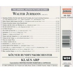 Walter Jurmann: The Original Motion Picture Scores サウンドトラック (Walter Jurmann) - CD裏表紙