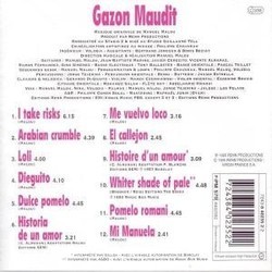 Gazon Maudit Ścieżka dźwiękowa (Manuel Malou) - Tylna strona okladki plyty CD