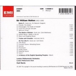 Film Music サウンドトラック (William Walton) - CD裏表紙