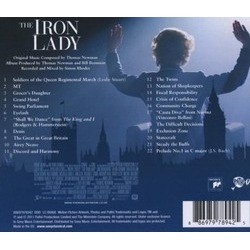 The Iron Lady Trilha sonora (Thomas Newman) - CD capa traseira