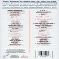 Music From The Yiddish Radio Project Soundtrack (Various Artists) - CD Back cover