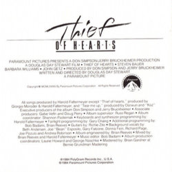 Thief of Hearts サウンドトラック (Various Artists, Harold Faltermeyer) - CDインレイ