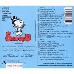 Snoopy: The Musical Ścieżka dźwiękowa (Larry Grossman, Hal Hackady) - Tylna strona okladki plyty CD