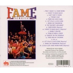 Fame the Musical Soundtrack (Jacques Levy, Steve Margoshes) - CD Back cover