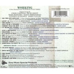 Working: A New Musical Soundtrack (Craig Carnelia, Craig Carnelia, Stephen Schwartz, Stephen Schwartz) - CD Back cover