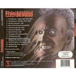 From Beyond サウンドトラック (Richard Band) - CD裏表紙