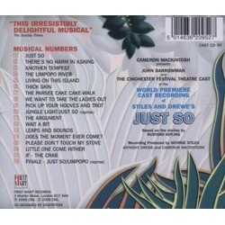 Just So Ścieżka dźwiękowa (Anthony Drewe, Chris Ensall, George Stiles ) - Tylna strona okladki plyty CD
