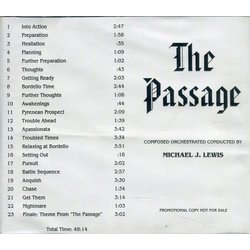 The Passage Soundtrack (Michael J. Lewis) - CD Back cover