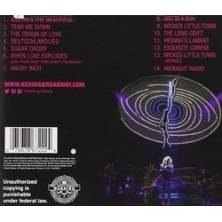 Hedwig and the Angry Inch Ścieżka dźwiękowa (Original Cast, Stephen Trask, Stephen Trask) - Tylna strona okladki plyty CD