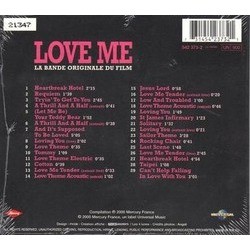 Love Me Ścieżka dźwiękowa (Various Artists, John Cale) - Tylna strona okladki plyty CD