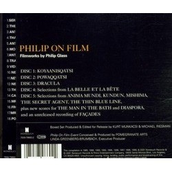 Philip on Film Ścieżka dźwiękowa (Philip Glass) - Tylna strona okladki plyty CD