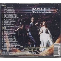 Krull Soundtrack (James Horner) - CD Back cover