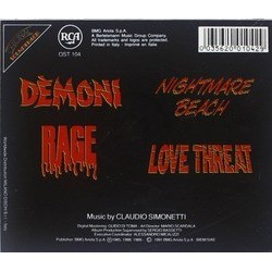 Evil Tracks サウンドトラック (Claudio Simonetti) - CD裏表紙