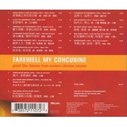 Farewell My Concubine Ścieżka dźwiękowa (Various Artists) - Tylna strona okladki plyty CD