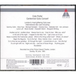 Cole Porter - Centennial Gala Concert Ścieżka dźwiękowa (Various Artists, Cole Porter) - Tylna strona okladki plyty CD