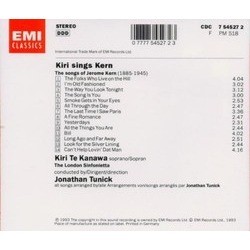 Kiri Te Kanawa Sings Kern Colonna sonora (Jerome Kern, Kiri Te Kanawa) - Copertina posteriore CD