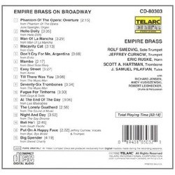 Empire Brass on Broadway Ścieżka dźwiękowa (Various Artists, Empire Brass) - Tylna strona okladki plyty CD