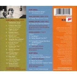 Lotte Lenya sings Kurt Weill Trilha sonora (Paul Dessau, Hanns Eisler, John Kander, Lotte Lenya, Kurt Weill) - CD capa traseira