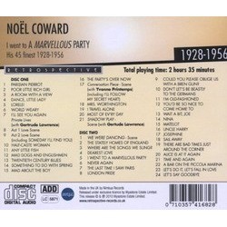 I Went to a Marvellous Party: His 45 Finest 1928-1956 Ścieżka dźwiękowa (Noel Coward, Noel Coward) - Tylna strona okladki plyty CD