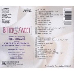 Bitter Sweet - First Complete Recording Ścieżka dźwiękowa (Various Artists, Noel Coward, Noel Coward) - Tylna strona okladki plyty CD