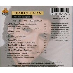 Leading Man - Thomas Hampson: The Best Of Broadway Ścieżka dźwiękowa (Various Artists, Thomas Hampson) - Tylna strona okladki plyty CD