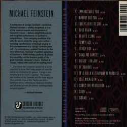 Michael & George: Feinstein Sings Gershwin Ścieżka dźwiękowa (Michael Feinstein, George Gershwin) - Tylna strona okladki plyty CD