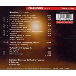 Nino Rota, La Strada etc. Ścieżka dźwiękowa (Marzio Conti, Nino Rota) - Tylna strona okladki plyty CD