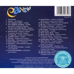 Candide Soundtrack (Various Artists, Leonard Bernstein, Lillian Hellman, John Latouche, Dorothy Parker, Stephen Sondheim, Richard Wilbur) - CD Back cover