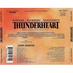 Thunderheart Ścieżka dźwiękowa (James Horner) - Tylna strona okladki plyty CD