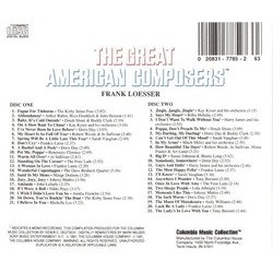 The Great American Composers: Frank Loesser Ścieżka dźwiękowa (Various Artists, Frank Loesser) - Tylna strona okladki plyty CD