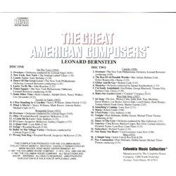 The Great American Composers: Leonard Bernstein Colonna sonora (Various Artists, Leonard Bernstein) - Copertina posteriore CD