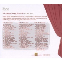 The Greatest Songs From The Musicals Ścieżka dźwiękowa (Various Artists, Various Artists, Various Artists) - Tylna strona okladki plyty CD