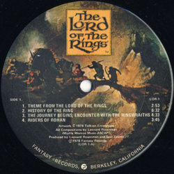 The Lord of the Rings Ścieżka dźwiękowa (Leonard Rosenman) - Tylna strona okladki plyty CD
