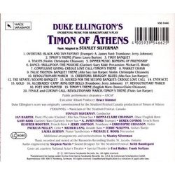 Timon Of Athens サウンドトラック (Duke Ellington, Stanley Silverman) - CD裏表紙