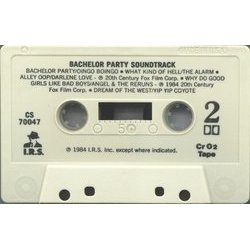 Bachelor Party サウンドトラック (Various Artists) - CDインレイ