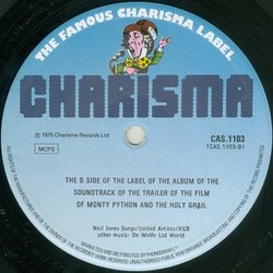 Monty Python and the Holy Grail サウンドトラック (Various Artists) - CDインレイ