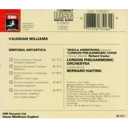 Sinfonia Antartica サウンドトラック (Ralph Vaughan Williams) - CD裏表紙