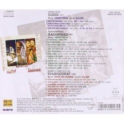 Guddi / Aashirwad / Khoobsoorat Ścieżka dźwiękowa (Rahul Dev Burman, Vasant Desai,  Gulzar) - Tylna strona okladki plyty CD