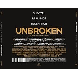 Unbroken Soundtrack (Alexandre Desplat) - CD Back cover